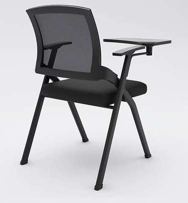Office Chair: Black Foldable Training Study Chair image 4