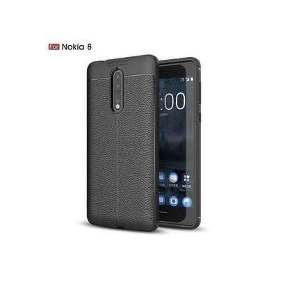 Auto Focus Leather Pattern Soft TPU Back Case Cover for Nokia 8 image 5