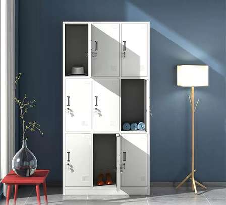 Metal Locker Cabinet with 9 Doors – Steel Wardrobe image 4