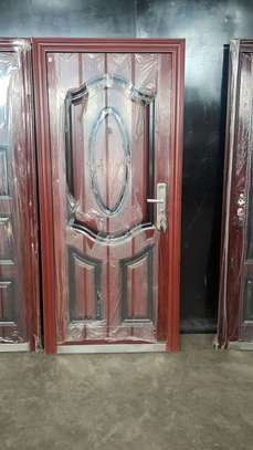 Double door in brown walnut with a wooden finish image 7