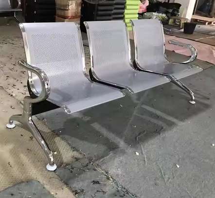 3-Seater Steel Reception Bench image 2