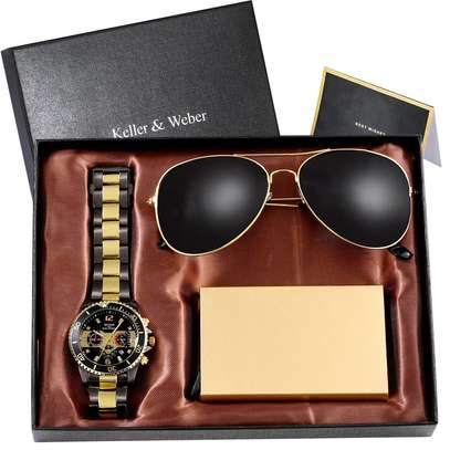 Men gold minimalist luxury gift set image 1