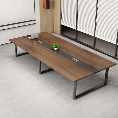 12-Seat Modern Conference Table – Metal Leg Frame image 4