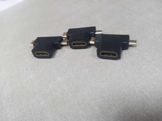 Mini HDMI + Micro HDMI To HDMI Female Adapter For Camera DSL image 1