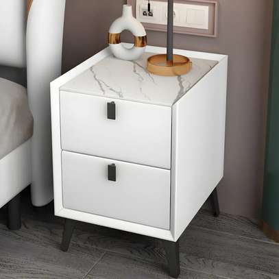 Home Furniture; Two Doors Lockable White Bedside Drawers image 5