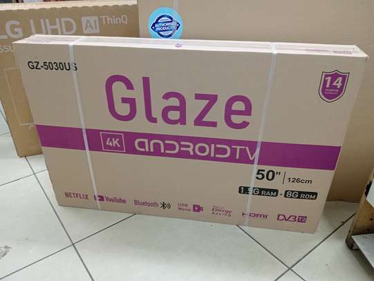 Glaze 50" smart android frameless uhd 4k frameless TV image 4