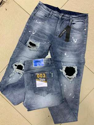 *Genuine Quality Designer Mens Rugged Plain Straight Jeans* image 3
