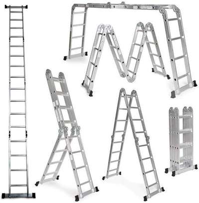 12ft, Aluminium Multipurpose Ladder. 4by3. image 1