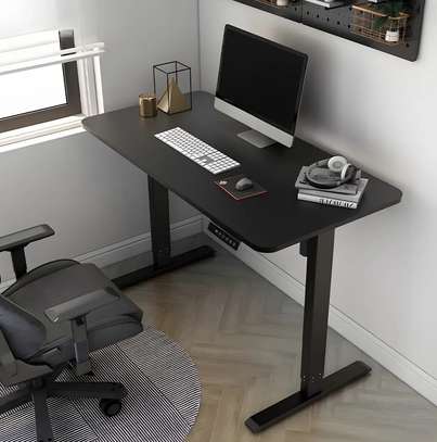 Office Table; White Adjustable Electric Office Table image 3