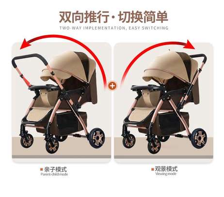Foldable stroller with reversible handles image 1
