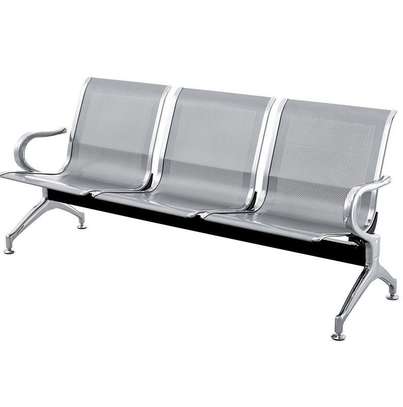 3‑Seater Modern Steel Reception Office Bench image 11