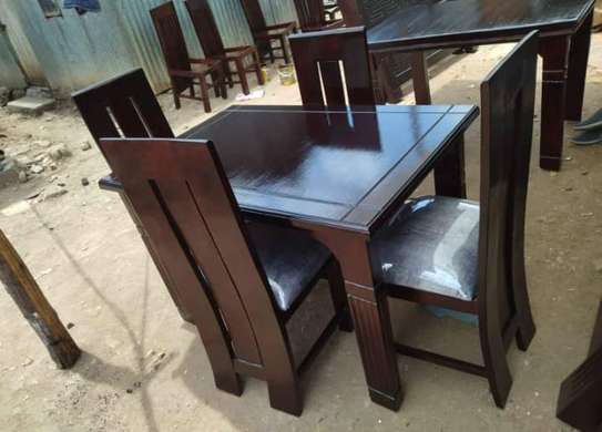4 Seater Mahogany Framed Dining Table Sets image 1
