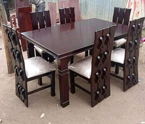 Readily available classic 6-seater dining table image 1