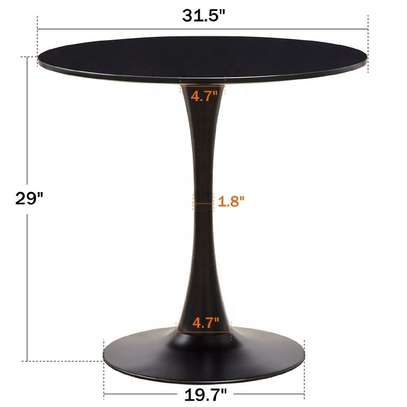 Modern Black Round Dining Table – Seats 4 to 6 People image 6