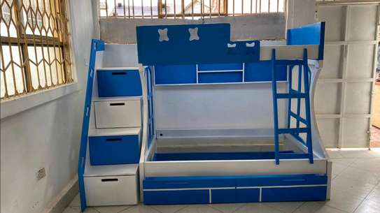 Blue Drawered double decker bunk bed image 2