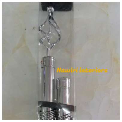 Silver durable curtain rods image 1