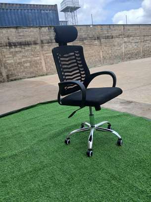 Secretarial Mesh Office Chair with Headrest image 1
