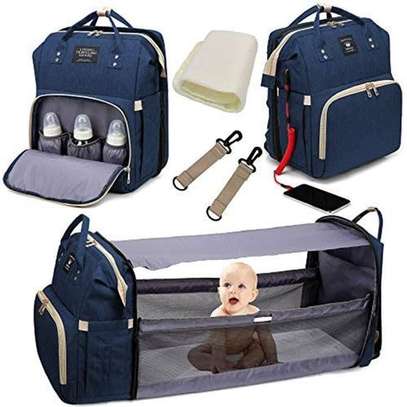 2 In 1 R Diaper Bag Mom Backpack Multifunctional Baby Bed Cr image 2