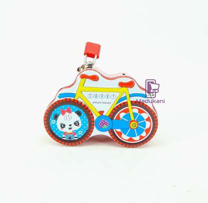 Save for a Bike Bicycle Shaped Tin Piggy Bank with Padlock image 1