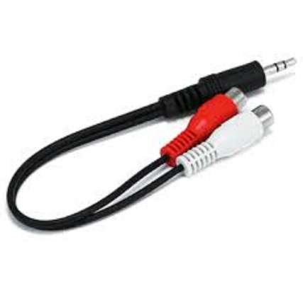 3.5mm Stereo Jack Plug to 2 RCA Female Audio Video image 1