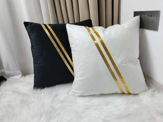 Gold throw pillow cases image 1