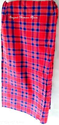 Genuine Maasai Blue/Red traditional cloth image 3