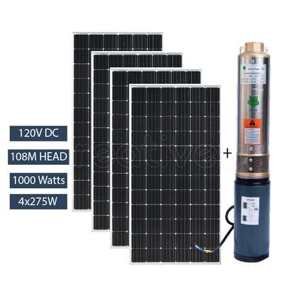 Lifter Solar DC Pump 108M Head 1000W Full Kit with Solar Panels image 1
