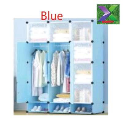 THREE COLUMN PORTABLE PLASTIC WARDROBE image 4