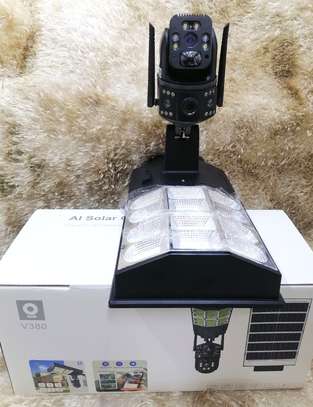 Quality V380 Solar Street Light 4g Dual Lens Camera 180w image 1