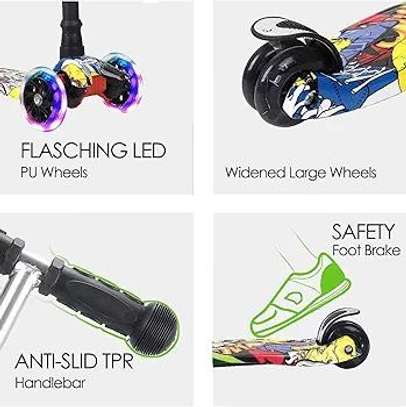 Kids Scooter with LED Lights & Music Player Adjustable image 5