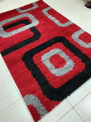red trendy Turkish shaggy home carpets image 2