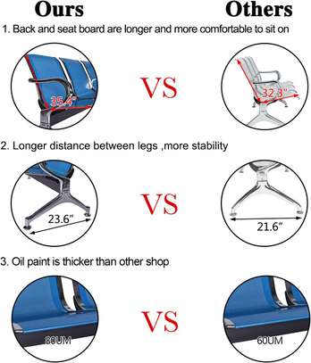 Waiting benches: 3-seater waitig bench with armrests image 3