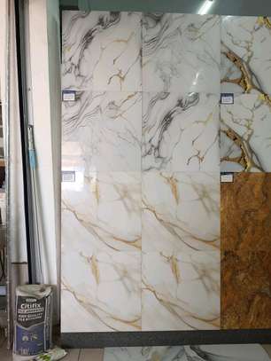 Elegant Marble Effect Porcelain Floor Tiles Glossy Finish image 4
