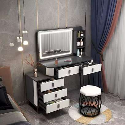 Dressers: Modern Makeup Dressing Table With Led Mirror image 1