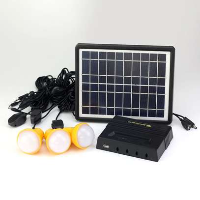 Solar Lighting System With 3 Bulbs And Panel image 1