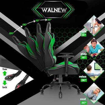 Office Chair : Pu Leather Reclining Racing Office Chair image 5