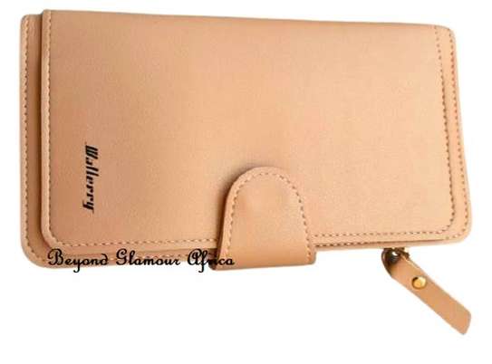 Womens Large leather peach wallet image 1