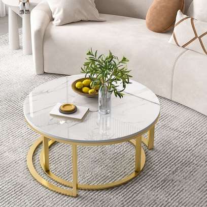 Office Table: Marble Top Round Coffee Table image 3