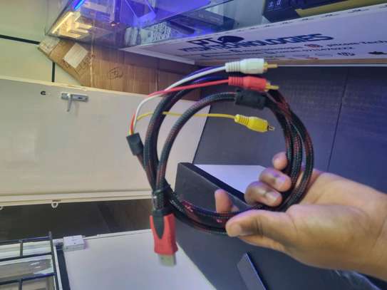 Nylon HDMI to 3RCA cable 1.5M image 1