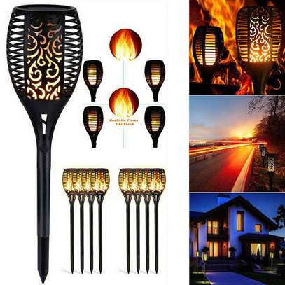 6 pieces LED solar flame lamp image 1