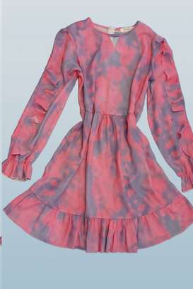 Pink and Purple Patterned Dress image 1