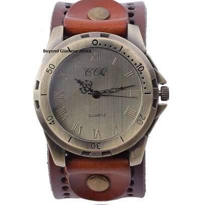 Mens Brown Leather watch with keyholder combo image 3