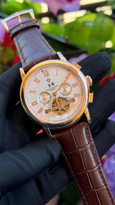 Leather Strap Automatic Patek Philippe Watch image 6