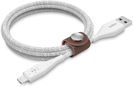 Lightning to USB-A Cable with Strap, 1M, Black,White DuraTek™ Plus image 2