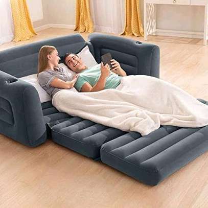Inflatable 3 Seater Sofa Bed with Free Pump image 1