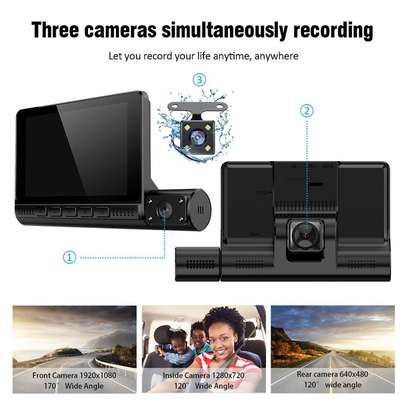 Car DVR 3 Cameras Lens 4.0 Inch HD Dash Camera image 3
