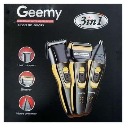 Geemy 3in1 Rechargeable Hair Clipper ,Shaver And Nose Trimmer Set image 1