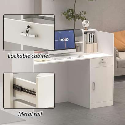 Rectangular Wood Reception Desk image 6