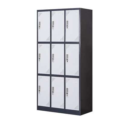 Modern Metal Locker Cabinet | 9-Door Storage image 1