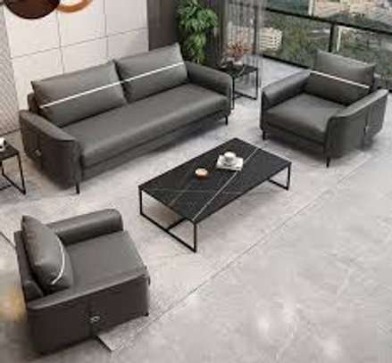 Modern Imported Leather Executive Visitor's Waiting Sofa image 2